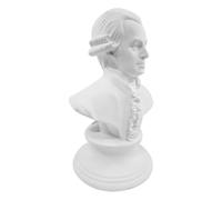 EXCEART Statue Buste Mozart Résine Blanche Sculpture Décorative Artiste Classique pour Bureau Salon ou Galerie Ornement Intérieur Artistique