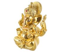EXCEART Statue Propice Éléphant Bouddha en Résine, Décor Intérieur Or