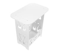 EXCEART Table de Chevet Bibliothèque Compacte Blanche à 2 Niveaux, Bois | Rangement Stable et Multifonctionnel pour Petite Chambre, Panneaux à Base de Bois, Style Moderne Élégant