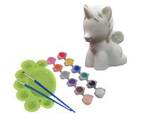 EXCEART Tirelire Licorne Plastique à Peindre Soi-même Boîte à Économies Avec Kit De Peinture De Couleurs Pour Garçon Fille