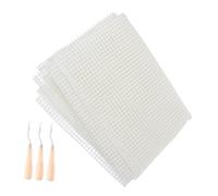 EXCEART Toile Maille Plastique pour Fabrication De Tapis Tapisseries Et Loisirs Créatifs avec Crochet Inclus