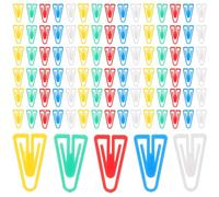 EXCEART Trombones pour Documents en Plastique Triangle, Trombones Décoratifs, 100pcs, Légers et Faciles à Ranger, pour Livres et Dossiers, Maison et École Couleur Aléatoire