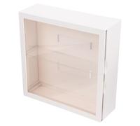 EXCEART Vitrine Murale Protège et Range Efficacement Blanche en ABS et Pet à Deux Niveaux Boîtier D'exposition Transparent pour Maison et Bureau pour Figurines et Objets de Collection