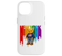 Exceed The Limit New York Teddy Bear- Colorful NYC Boroughs Coque pour iPhone 14