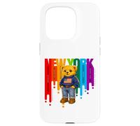 Exceed The Limit New York Teddy Bear- Colorful NYC Boroughs Coque pour iPhone 15 Pro