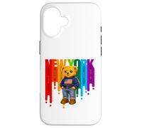 Exceed The Limit New York Teddy Bear- Colorful NYC Boroughs Coque pour iPhone 16