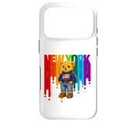 Exceed The Limit New York Teddy Bear- Colorful NYC Boroughs Coque pour iPhone 17 Pro