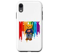 Exceed The Limit New York Teddy Bear- Colorful NYC Boroughs Coque pour iPhone XR