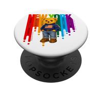 Exceed The Limit New York Teddy Bear- Colorful NYC Boroughs PopSockets PopGrip Adhésif