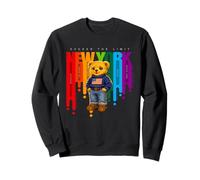Exceed The Limit New York Teddy Bear- Colorful NYC Boroughs Sweatshirt