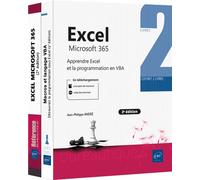 Excel Microsoft 365 - Coffret de 2 livres : Apprendre Excel et la programmation en VBA (2e édition) - Jean-Philippe André - Eni Editions - Coffret - Manuel