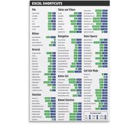 Excel Shortcut Chart Office Poster | Supports efficient data management tasks(Framed,16x24inch(40x60cm))