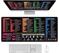 Excel Tapis de Souris XXL,Tapis de Souris 900x400mm,Tapisclaviersouris,sous Main Bureau,Mouse Pad,Raccourcis Clavier pour Bureau,Word PPT Windows (Allemand)