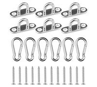 EXCELFU Lot de 6 crochets en U en acier inoxydable de 4,6 cm + 6 mousquetons en acier inoxydable, boucle de crochet d'agrafe avec vis