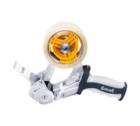 Excell Dévidoir de ruban adhésif d'emballage à rabat avec 1 rouleau de ruban adhésif, pistolet à ruban de 5,1 cm de large - Idéal pour sceller les colis et les boîtes d'expédition