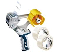 Excell Distributeur de ruban d'emballage à rabat poussoir avec 2 rouleaux de ruban adhésif, pistolet à ruban de 2 pouces de large-idéal pour sceller les colis et les boîtes d'expédition