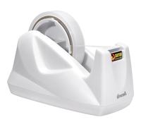 Excell EX-11425WH Distributeur de ruban adhésif de bureau Dualcore de qualité supérieure (2,5 cm + noyau de 7,6 cm) avec base lestée en sable, distributeurs de ruban adhésif de bureau blanc à utiliser