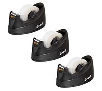 Excell Lot de 3 Mini Distributeurs de Ruban Adhésif de Bureau avec Base Antidérapante et Système d'Axe Fixe Dévidoirs Compacts pour École et Maison Mandrin 25mm et Largeur 19mm