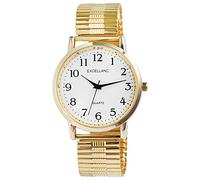 Excellanc 2700028 Montre à quartz analogique en acier inoxydable pour homme, Or blanc