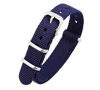 Excellanc Bracelet de Montre en Nylon Textile Bleu 14 mm avec Boucle ardillon Longueur 25,5 cm Homme Femme