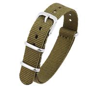 Excellanc Bracelet de Montre en Nylon Textile Vert 14 mm avec Boucle ardillon Longueur 25,5 cm pour Homme et Femme
