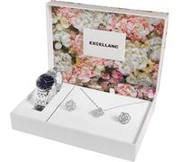 Excellanc Coffret cadeau avec montre femme, collier et boucles d'oreilles