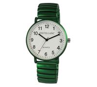 Excellanc Design Montre analogique à quartz pour femme avec cordon de serrage en métal Blanc/vert métallisé, vert, vert