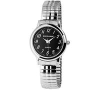 EXCELLANC Montre Bracelet à Quartz analogique en métal pour Femme Noir Argent