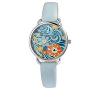 Excellanc Montre Femme en Cuir Synthétique Fleur Quartz Analogique 1900280, bleu