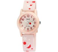 Excellanc Montre pour enfant garçon et fille - Analogique - Étanche - Montre pour enfant à partir de 3 ans (tracteur, dinosaure, etc.), Rose/cupcake