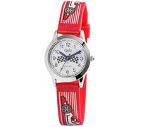 Excellanc Montre pour enfant garçon et fille - Analogique - Étanche - Montre pour enfant à partir de 3 ans (tracteur, dinosaure, etc.), rouge / voiture de course