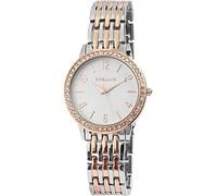 EXCELLANC Montre pour Femme Blanc Argent Rose Or Strass Analogique Quartz Métal