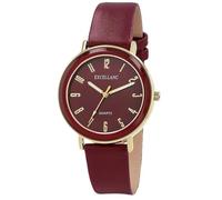 Excellanc Montre pour femme en cuir synthétique rouge, d'une longueur de 25,5 cm, design classique pour toutes les femmes