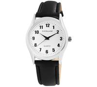 Excellanc Montre pour homme avec bracelet en cuir synthétique noir/argenté
