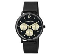 Excellanc Montre pour homme en acier inoxydable, d'une longueur de 23,5 cm, design classique pour tous les hommes, Noir