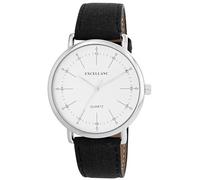 Excellanc Montre pour homme en cuir synthétique, d'une longueur de 25,5 cm, design classique pour tous les hommes, Noir