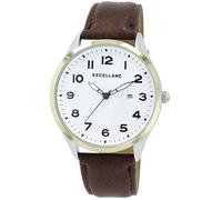 Excellanc Montre pour homme en cuir synthétique, d'une longueur de 25,5 cm, design classique pour tous les hommes, marron