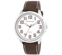 Excellanc Montre pour homme en cuir synthétique, d'une longueur de 25,5 cm, design classique pour tous les hommes, marron