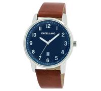 Excellanc Montre pour homme en cuir synthétique, d'une longueur de 26 cm, design classique pour tous les hommes, marron