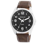 Excellanc Montre pour homme en cuir synthétique, d'une longueur de 26 cm, design classique pour tous les hommes, marron