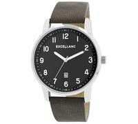 Excellanc Montre pour homme en cuir synthétique gris, d'une longueur de 26 cm, design classique pour tous les hommes