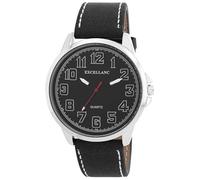 Excellanc Montre pour homme en cuir synthétique noir, d'une longueur de 25,5 cm, design classique pour tous les hommes