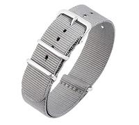 Excellanc Nylon Textil Bracelet de Montre Gris 16 mm avec Boucle ardillon Longueur 25,5 cm Homme Femme