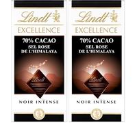 EXCELLENCE NOIR 70% CACAO SEL ROSE DE L'HIMALAYA Tablette 100 g (Lot de 2)