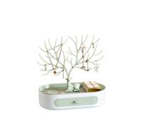 EXCELLENCEHOME Porte-Bijoux en Forme de Cerf - Support à Branches avec Tiroir et Plateau (25×17×8.5cm) (Green+greenplate)