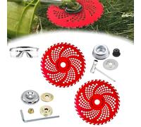 Excellent Circular Saw Blade for Weed Trimmer, Circular Saw Blade for Weed Trimmers, Steel Wire Grass Trimmer Head, with Adapter Kit, Weeds Wacker Blades for Brush Cutter, Weeder (Set B)
