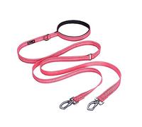 EXCELLENT ELITE SPANKER 5FT Double Laisse réfléchissante en Nylon Laisse de Chien Multiple avec poignée rembourrée pour Deux Chiens de Formation à la Marche(PIK)