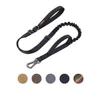 EXCELLENT ELITE SPANKER Ceinture de Chien Tactique 5-6 Pieds Lourds réglables sans tirage Ceinture de Chien de Jumping Militaire Corde de Plomb élastique 2 poignées de contrôle de Tapis(BLK)