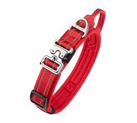 EXCELLENT ELITE SPANKER Collier pour Chien en Nylon épais, Souple, rembourré, réfléchissant et Ajustable avec Boucle métallique résistante à déclenchement Rapide pour Grands Chiens(Red-XL)
