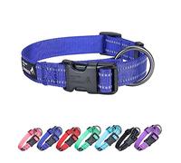 EXCELLENT ELITE SPANKER Collier réfléchissant classique pour chien en nylon respirant avec boucle réglable pour chiens de petite et moyenne taille (bleu-XL)